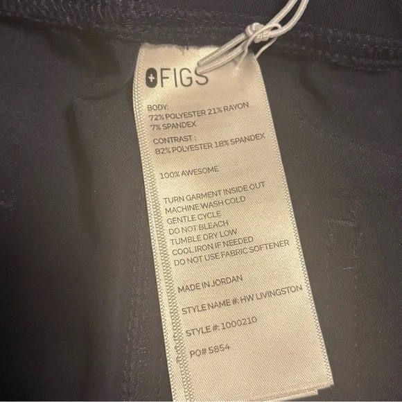 NWT FIGS HW Livingston scrub pants  size Large Navy PO 5854 - Picture 7 of 7